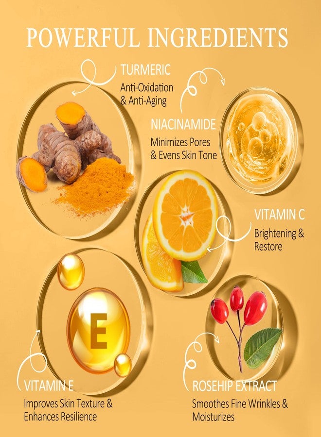 SHVYOG Vitamin C Face Serum with Turmeric for Uneven Skin Tone, Vitamin C & Turmeric Serum for Anti-Aging, Hydrating and Improving Dull Skin 1 Fl Oz - Image 2